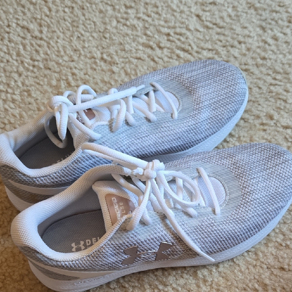 Under Armour Women's Gray and White Sneakers